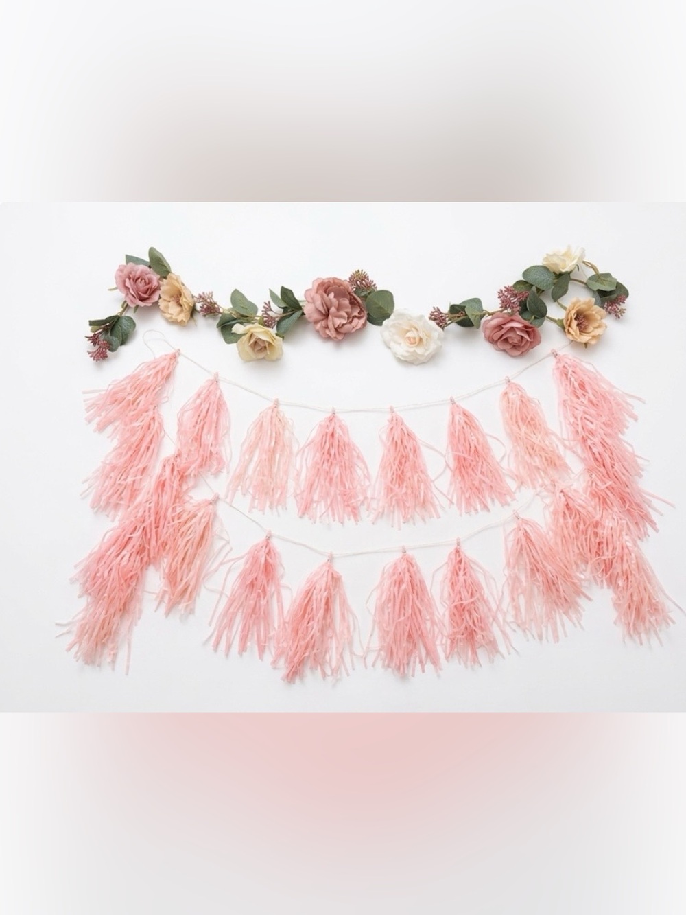 Pink Tassel and Roses Garland Party Decoration (3)